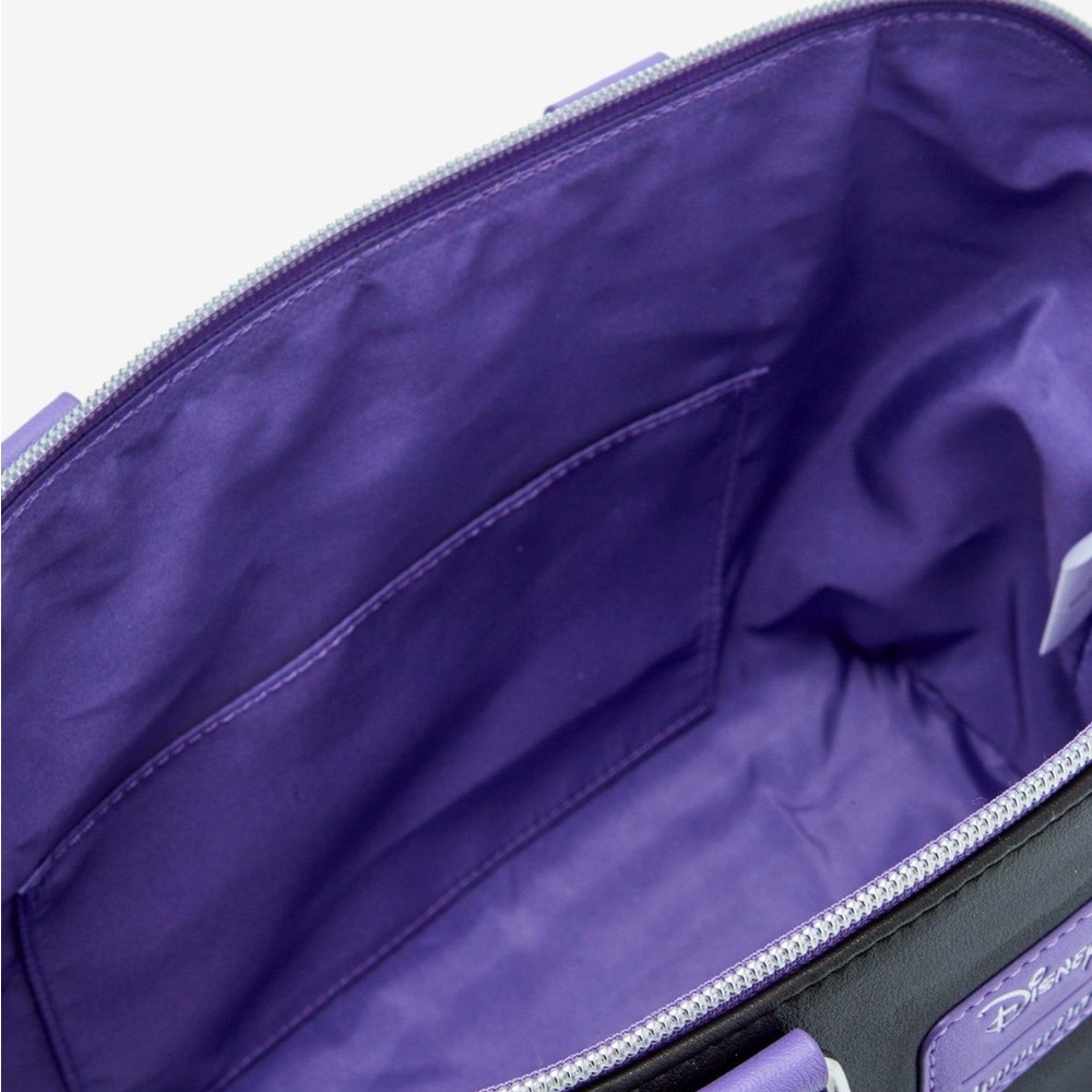 💜🖤NWT Rare Loungefly Disney Villains Floral Icon Satchel💜🖤 - Picture 4 of 4